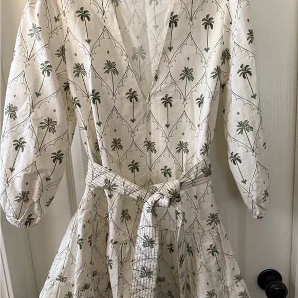 Zara Palm Tree Print V-Neck Mini Dress - Picture 7 of 10